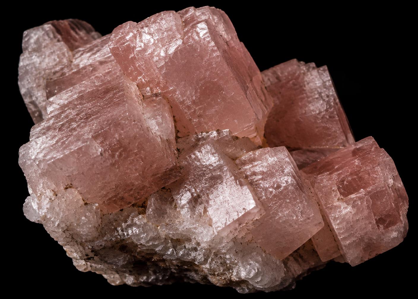 Macro view of raw potash crystals
